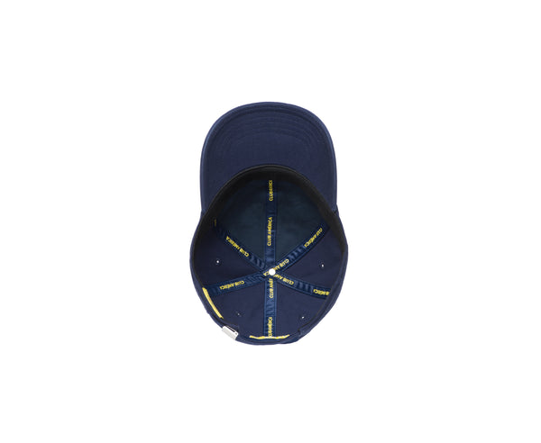 Interior of Club America Bambo Classic Hat with navy team branded tape on the seams