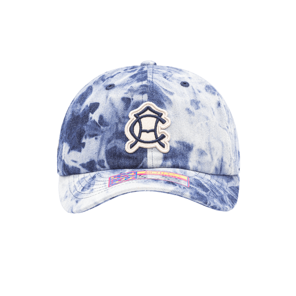 Club America Ranch Adjustable with high crown, curved peak brim, and adjustable buckle strap closure, in Denim Blue