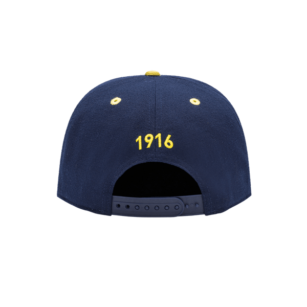 Club America Tape Snapback with high crown, flat peak brim, and snapback closure, in Navy