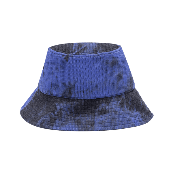 FC Barcelona Express Bucket Hat with flat top crown, and iridescent club logo patch on crown, in Black/Blue