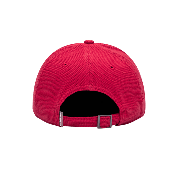 Back view of the Bayern Munich Club Ink Adjustable with high crown, curved brim, and adjustable strap, in red.