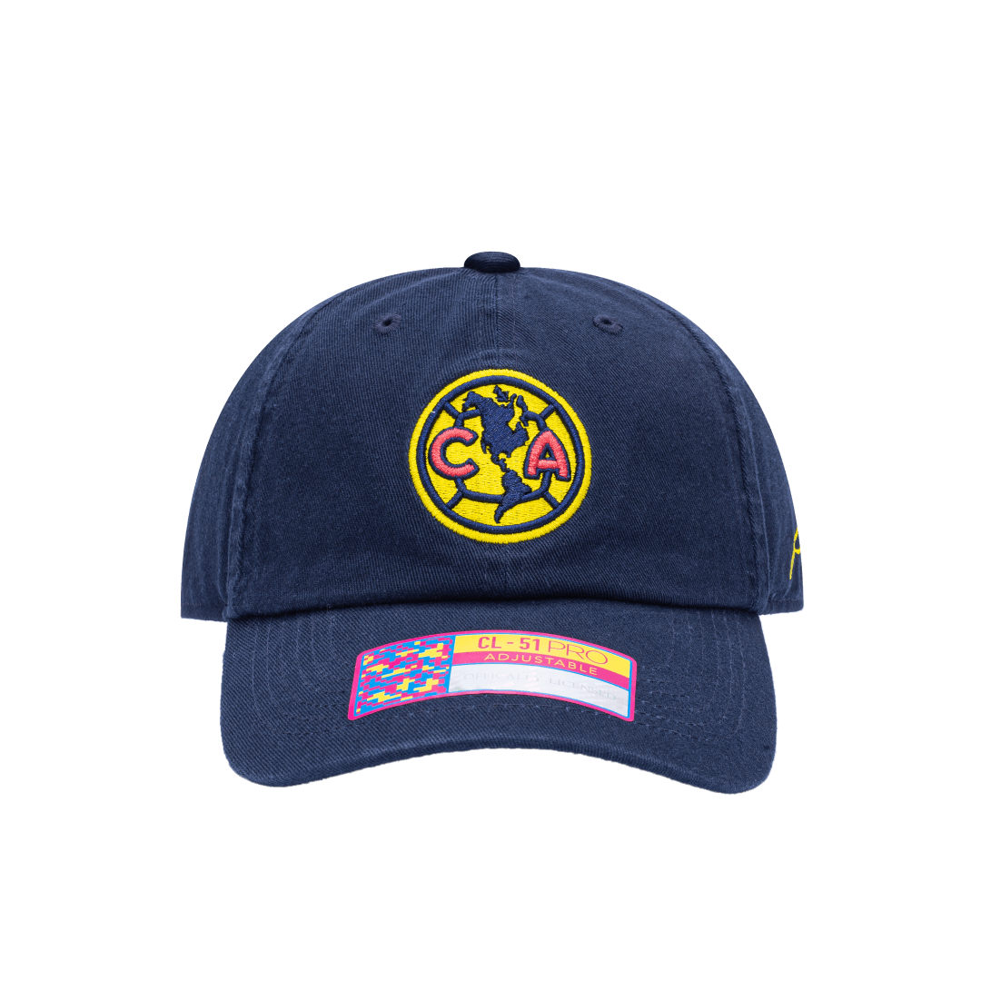 Blue Club America Bambo Classic Hat with yellow emblem