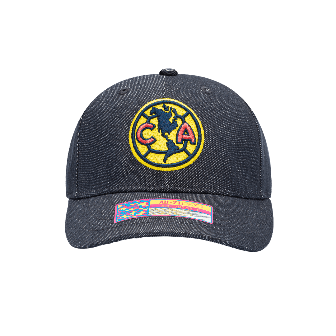 Club America 541 Adjustable with high crown, curved peak brim, and adjustable buckle strap closure, in Navy