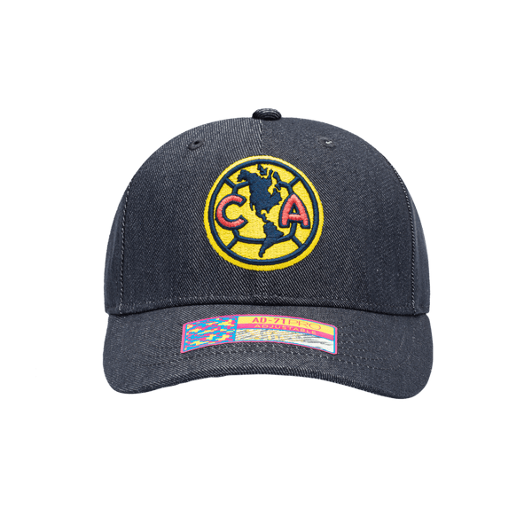 Club America 541 Adjustable with high crown, curved peak brim, and adjustable buckle strap closure, in Navy