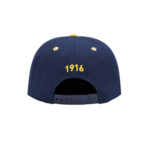 Club America Tape Snapback with high crown, flat peak brim, and snapback closure, in Navy