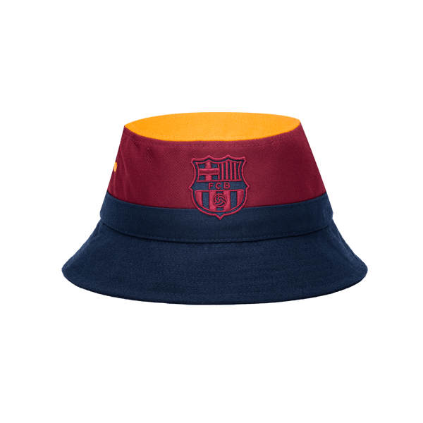 FC Barcelona Truitt Bucket hat in tri-color fabrication and team logo embroidery, in Navy/Red.