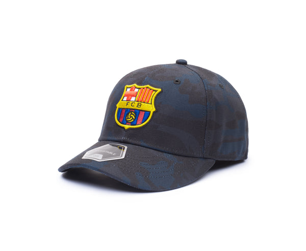 View of left side of blue camo FC Barcelona Arrow Adjustable