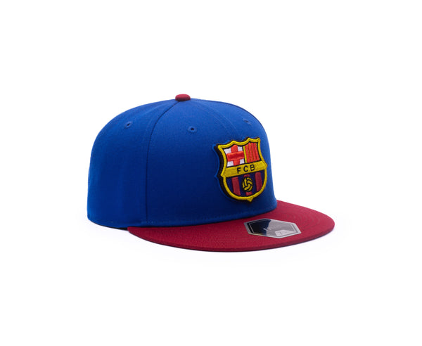 View of Right side of blue FC Barcelona Team Patch Fitted