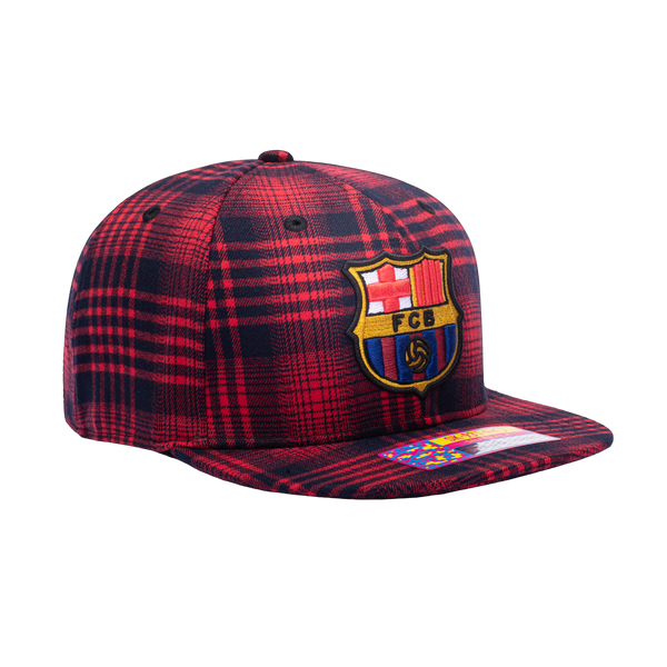 View of right side of FC Barcelona Hooligan Snapback