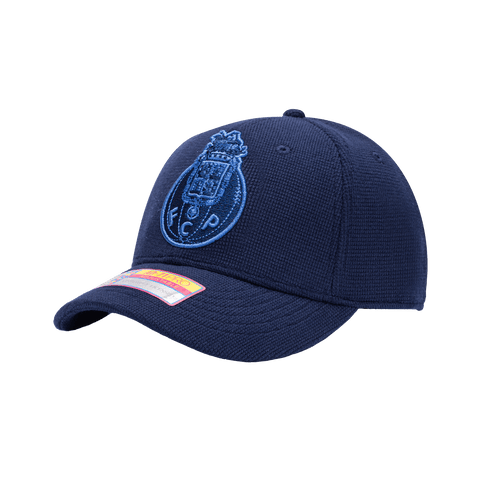 Side view of the FC Porto Club Ink Adjustable with high crown, curved brim, and adjustable strap, in blue.