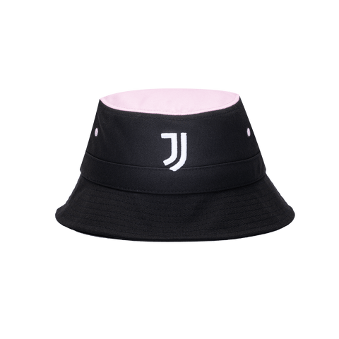 Juventus Truitt Bucket hat in tri-color fabrication and team logo embroidery, in Black/Pink.