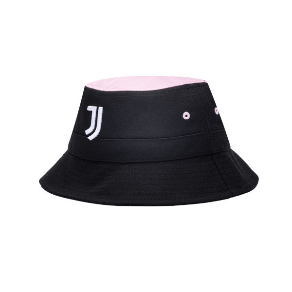 Juventus Truitt Bucket hat in tri-color fabrication and team logo embroidery, in Black/Pink.