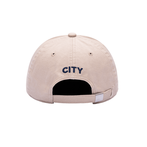 Back view of the Manchester City Safari Classic Adjustable with low crown, curved brim, and adjustable strap, in brown.